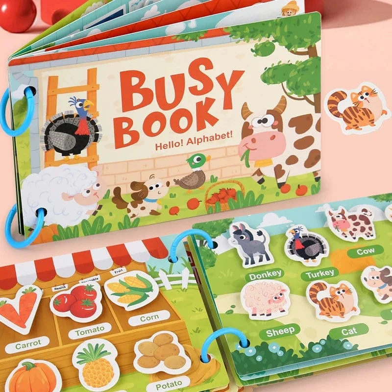 Montessori Busy Book Sticker Ruhiges Buch für Kinder Frühpädagogisches Spielzeug Kleinkinder Passende Puzzles Spiel Baby Lernspielzeug Geschenke