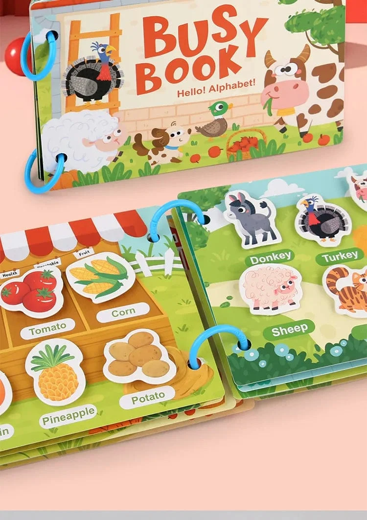 Montessori Busy Book Sticker Ruhiges Buch für Kinder Frühpädagogisches Spielzeug Kleinkinder Passende Puzzles Spiel Baby Lernspielzeug Geschenke
