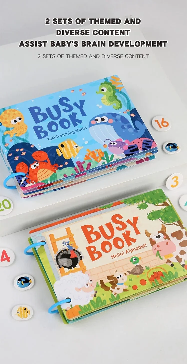 Montessori Busy Book Sticker Ruhiges Buch für Kinder Frühpädagogisches Spielzeug Kleinkinder Passende Puzzles Spiel Baby Lernspielzeug Geschenke