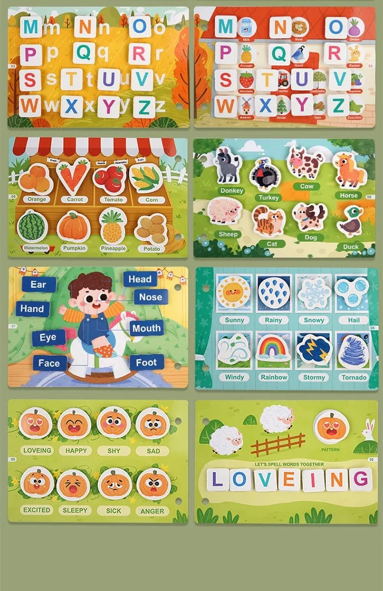 Montessori Busy Book Sticker Ruhiges Buch für Kinder Frühpädagogisches Spielzeug Kleinkinder Passende Puzzles Spiel Baby Lernspielzeug Geschenke