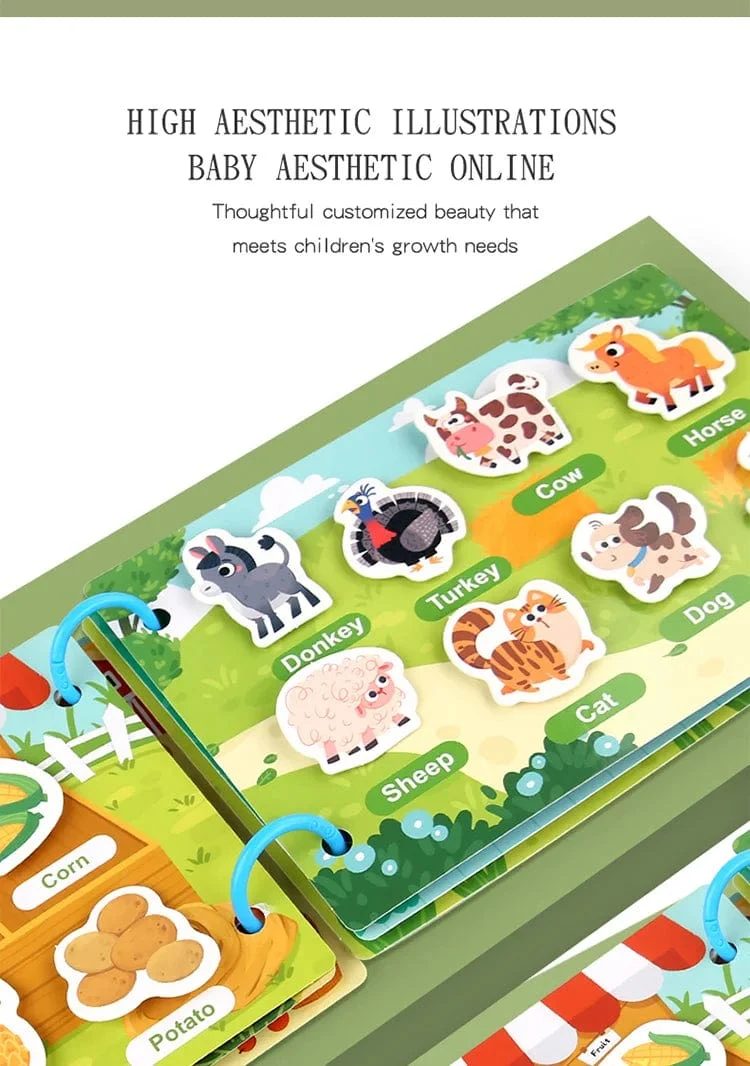 Montessori Busy Book Sticker Ruhiges Buch für Kinder Frühpädagogisches Spielzeug Kleinkinder Passende Puzzles Spiel Baby Lernspielzeug Geschenke