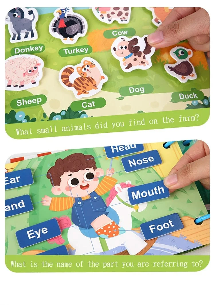 Montessori Busy Book Sticker Ruhiges Buch für Kinder Frühpädagogisches Spielzeug Kleinkinder Passende Puzzles Spiel Baby Lernspielzeug Geschenke