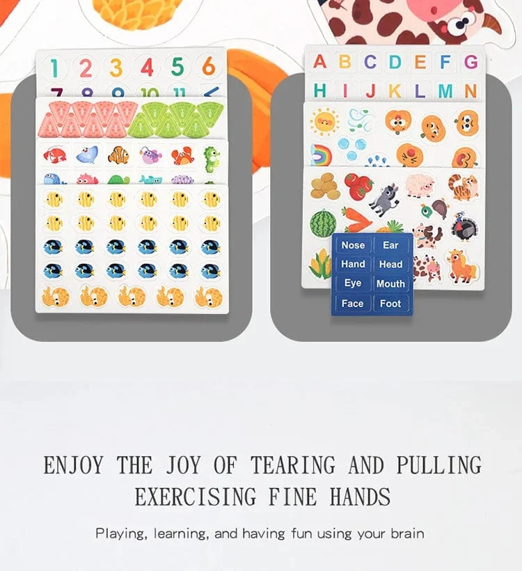 Montessori Busy Book Sticker Ruhiges Buch für Kinder Frühpädagogisches Spielzeug Kleinkinder Passende Puzzles Spiel Baby Lernspielzeug Geschenke