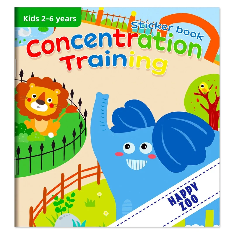 Kognitives Spiel Kawaii Stickerbuch Pädagogisches DIY Hand-on Puzzle Cartoon Tiere Lebenskompetenz Lernen Kleinkindspielzeug für Kinder