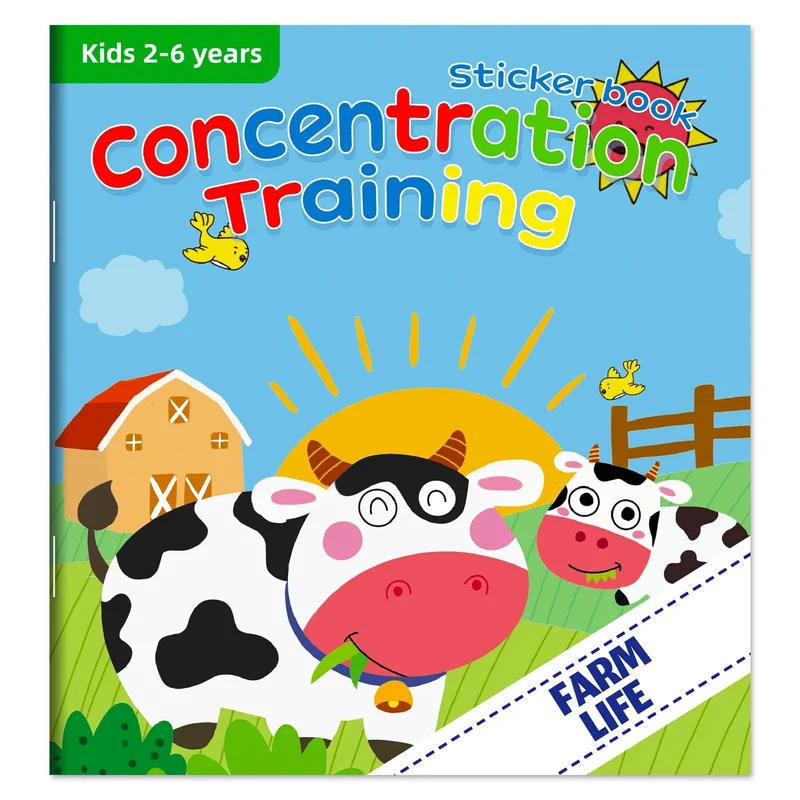 Kognitives Spiel Kawaii Stickerbuch Pädagogisches DIY Hand-on Puzzle Cartoon Tiere Lebenskompetenz Lernen Kleinkindspielzeug für Kinder