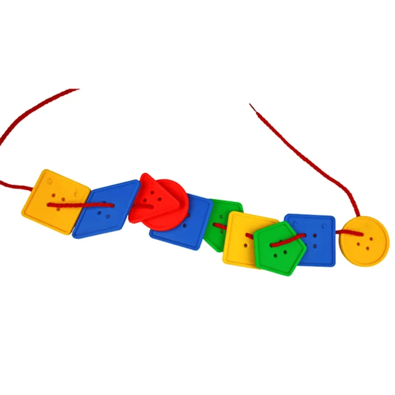 30 Pcs Montessori Spielzeug Pädagogisches Spielzeug für Kinder Früh Lernen Geometrische Blöcke Threading Tasten Lehrmittel GYH
