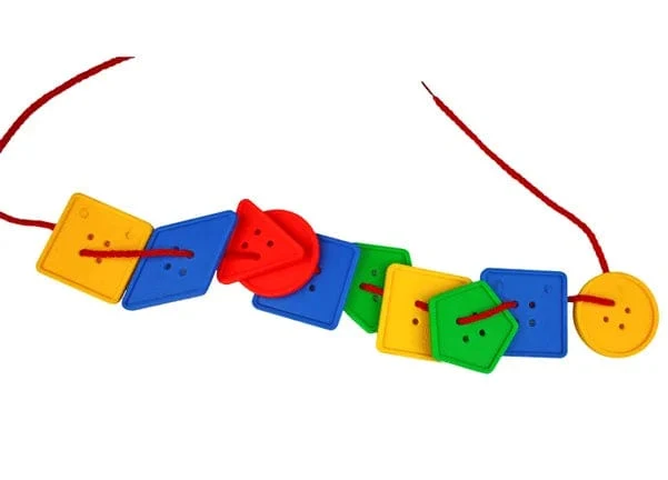 30 Pcs Montessori Spielzeug Pädagogisches Spielzeug für Kinder Früh Lernen Geometrische Blöcke Threading Tasten Lehrmittel GYH