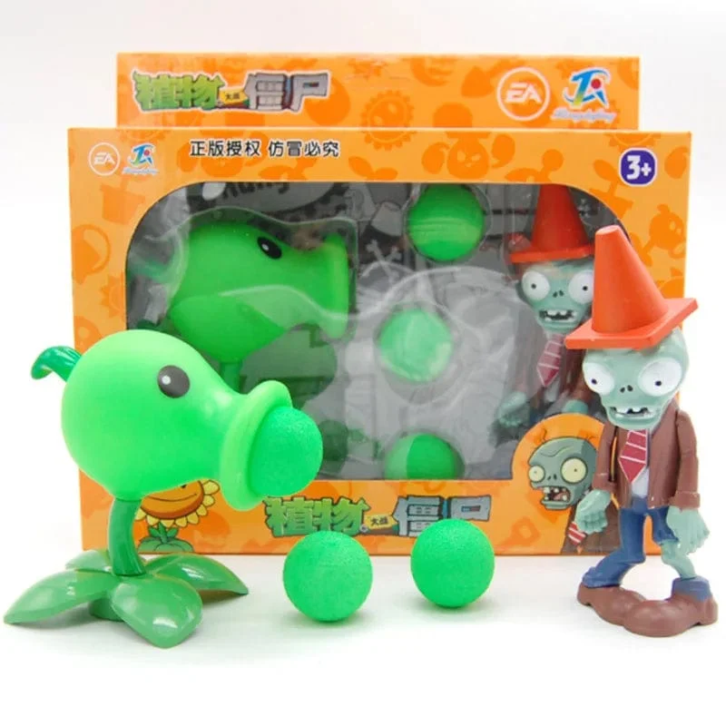 Pflanzen gegen Zombies 2, Kaktus-Erbsenschleuder, Kokosnusskanone, AKEE-Spielzeugset mit 6 Spielfiguren im XNUMX-teiligen Stil, weiches Silikon, Zombie-Geburtstagsgeschenk für Junge