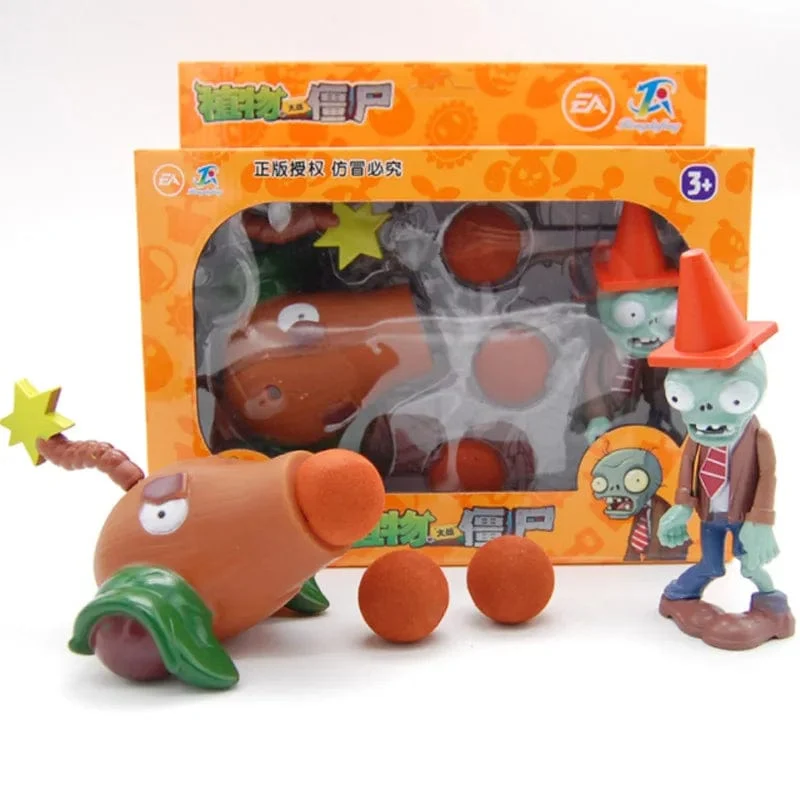 Pflanzen gegen Zombies 2, Kaktus-Erbsenschleuder, Kokosnusskanone, AKEE-Spielzeugset mit 6 Spielfiguren im XNUMX-teiligen Stil, weiches Silikon, Zombie-Geburtstagsgeschenk für Junge