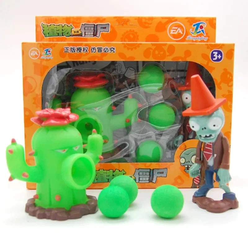 Pflanzen gegen Zombies 2, Kaktus-Erbsenschleuder, Kokosnusskanone, AKEE-Spielzeugset mit 6 Spielfiguren im XNUMX-teiligen Stil, weiches Silikon, Zombie-Geburtstagsgeschenk für Junge