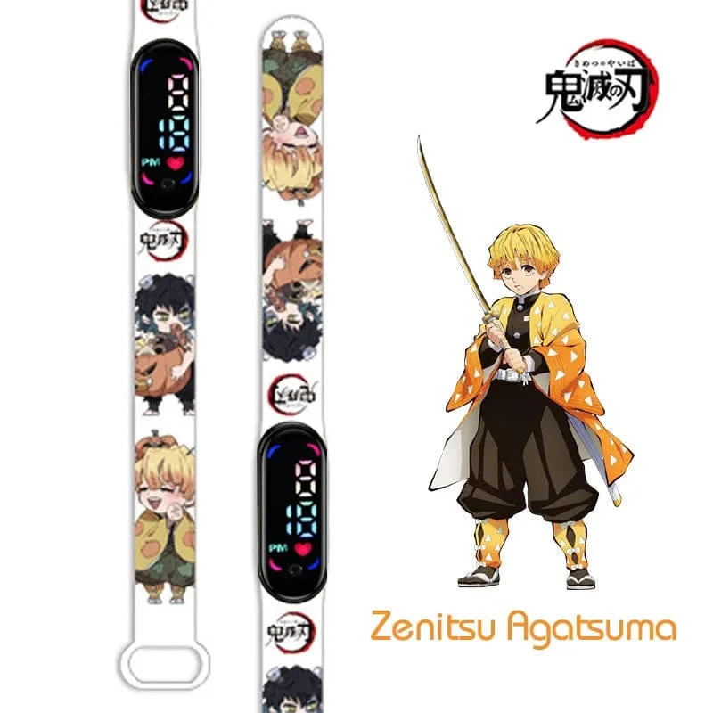 Neue elektronische LED-Uhr von Demon Slayer: Kimetsu No Yaiba, Anime-Figur, Digitaluhr, bedrucktes Silikonarmband, Kindergeburtstagsgeschenke