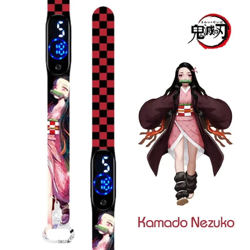 Neue elektronische LED-Uhr von Demon Slayer: Kimetsu No Yaiba, Anime-Figur, Digitaluhr, bedrucktes Silikonarmband, Kindergeburtstagsgeschenke