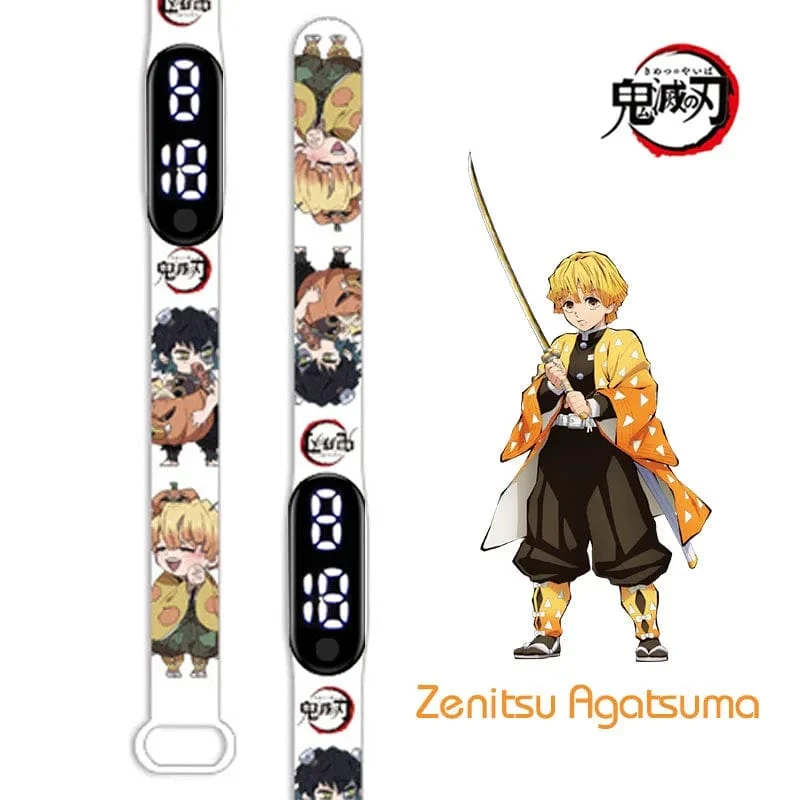 Neue elektronische LED-Uhr von Demon Slayer: Kimetsu No Yaiba, Anime-Figur, Digitaluhr, bedrucktes Silikonarmband, Kindergeburtstagsgeschenke