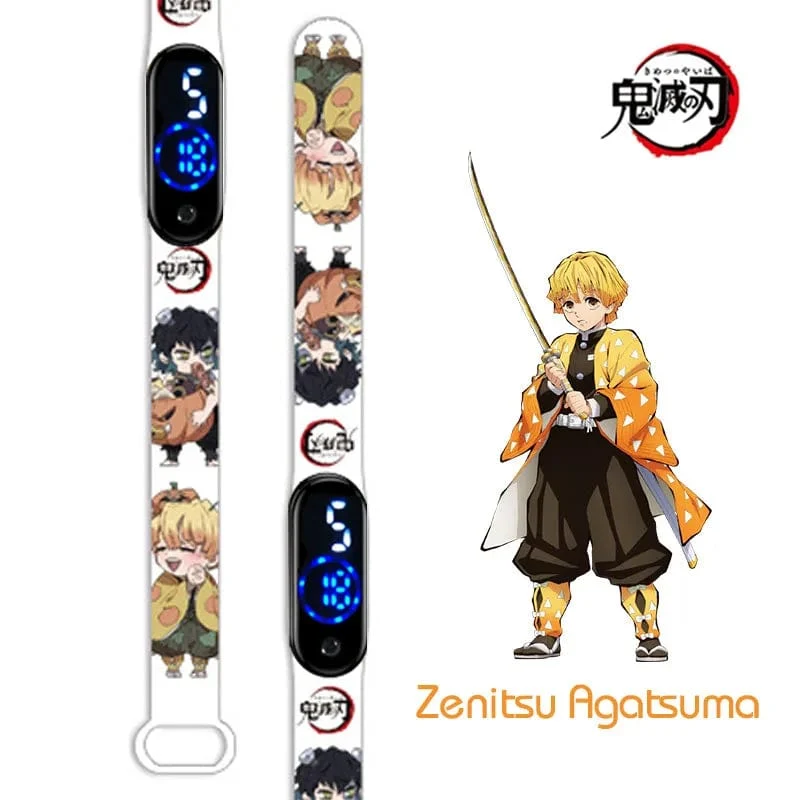 Neue elektronische LED-Uhr von Demon Slayer: Kimetsu No Yaiba, Anime-Figur, Digitaluhr, bedrucktes Silikonarmband, Kindergeburtstagsgeschenke