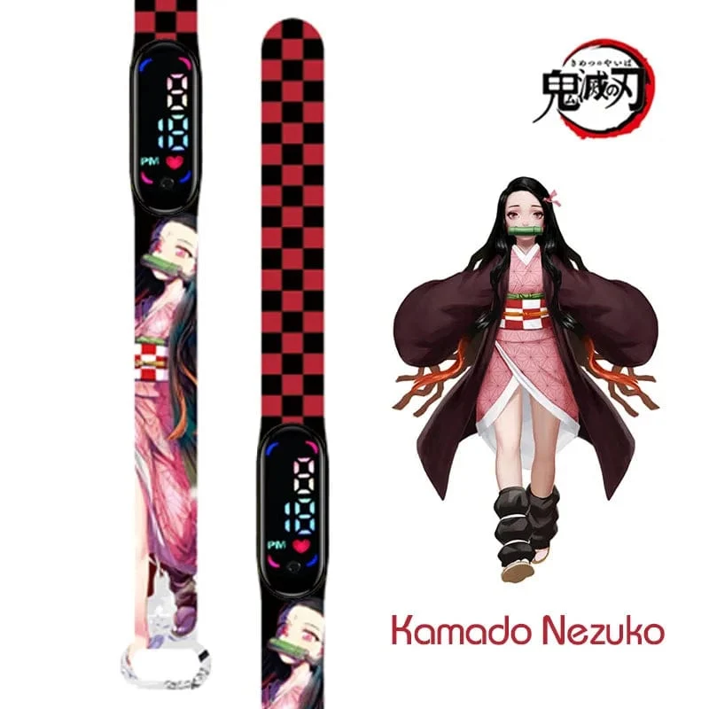 Neue elektronische LED-Uhr von Demon Slayer: Kimetsu No Yaiba, Anime-Figur, Digitaluhr, bedrucktes Silikonarmband, Kindergeburtstagsgeschenke