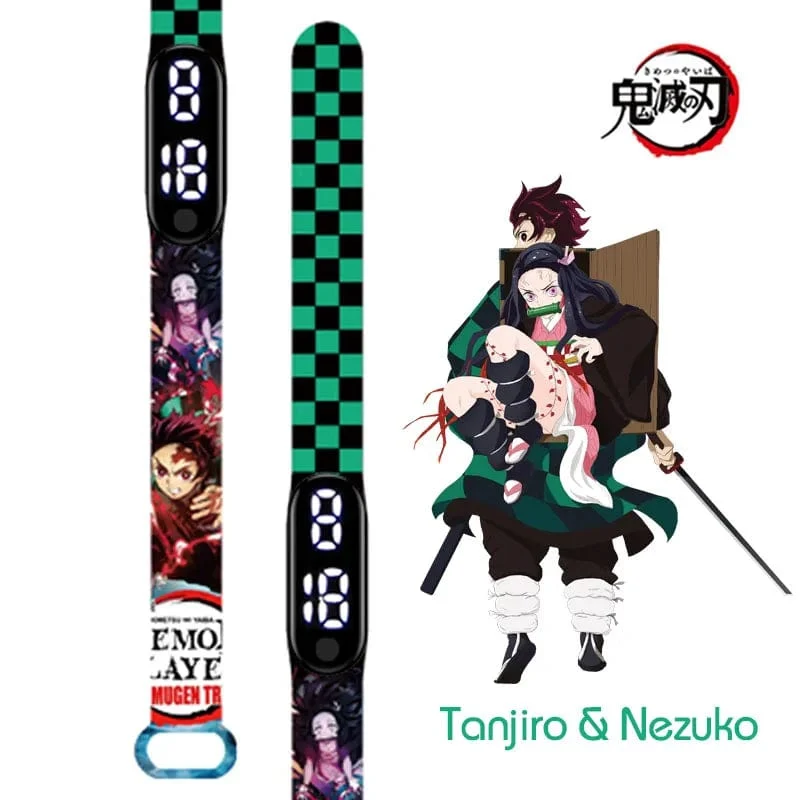 Neue elektronische LED-Uhr von Demon Slayer: Kimetsu No Yaiba, Anime-Figur, Digitaluhr, bedrucktes Silikonarmband, Kindergeburtstagsgeschenke