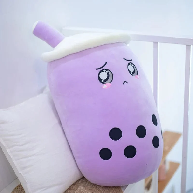 Neue Ankunft Cartoon Obst Bubble Tea Cup Plüschtiere Real Life Boba Food mit Saugnapf Kissen Gefüllte weiche Umarmung Kissen Dekor