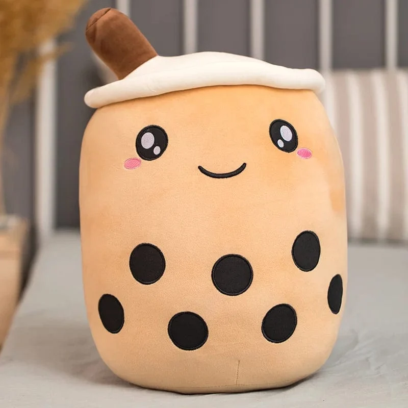 Neue Ankunft Cartoon Obst Bubble Tea Cup Plüschtiere Real Life Boba Food mit Saugnapf Kissen Gefüllte weiche Umarmung Kissen Dekor