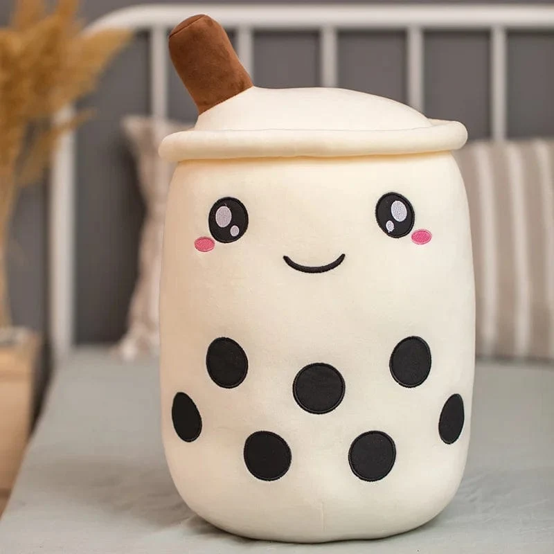 Neue Ankunft Cartoon Obst Bubble Tea Cup Plüschtiere Real Life Boba Food mit Saugnapf Kissen Gefüllte weiche Umarmung Kissen Dekor