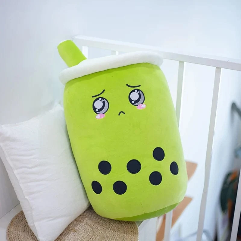 Neue Ankunft Cartoon Obst Bubble Tea Cup Plüschtiere Real Life Boba Food mit Saugnapf Kissen Gefüllte weiche Umarmung Kissen Dekor