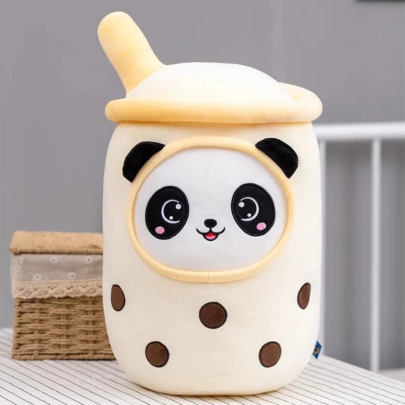 Neue Ankunft Cartoon Obst Bubble Tea Cup Plüschtiere Real Life Boba Food mit Saugnapf Kissen Gefüllte weiche Umarmung Kissen Dekor