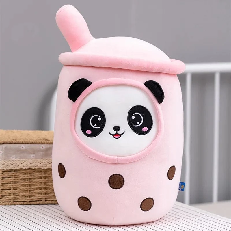 Neue Ankunft Cartoon Obst Bubble Tea Cup Plüschtiere Real Life Boba Food mit Saugnapf Kissen Gefüllte weiche Umarmung Kissen Dekor