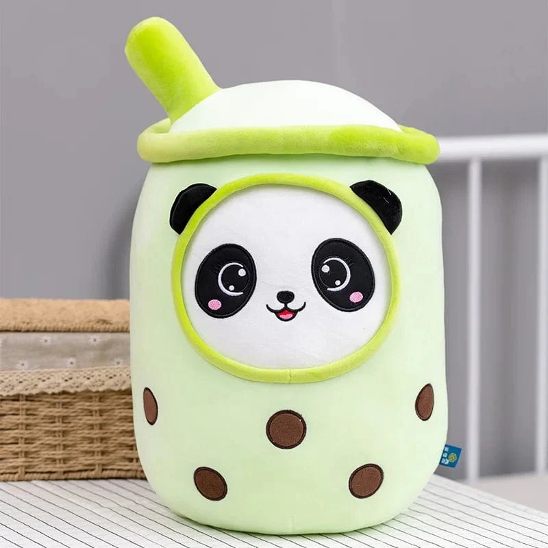 Neue Ankunft Cartoon Obst Bubble Tea Cup Plüschtiere Real Life Boba Food mit Saugnapf Kissen Gefüllte weiche Umarmung Kissen Dekor