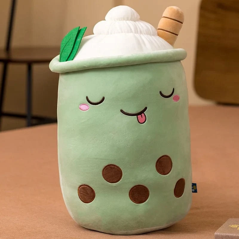 Neue Ankunft Cartoon Obst Bubble Tea Cup Plüschtiere Real Life Boba Food mit Saugnapf Kissen Gefüllte weiche Umarmung Kissen Dekor