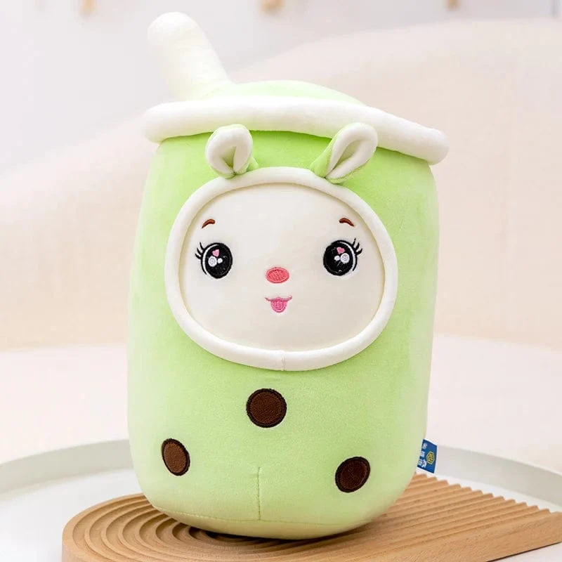 Neue Ankunft Cartoon Obst Bubble Tea Cup Plüschtiere Real Life Boba Food mit Saugnapf Kissen Gefüllte weiche Umarmung Kissen Dekor