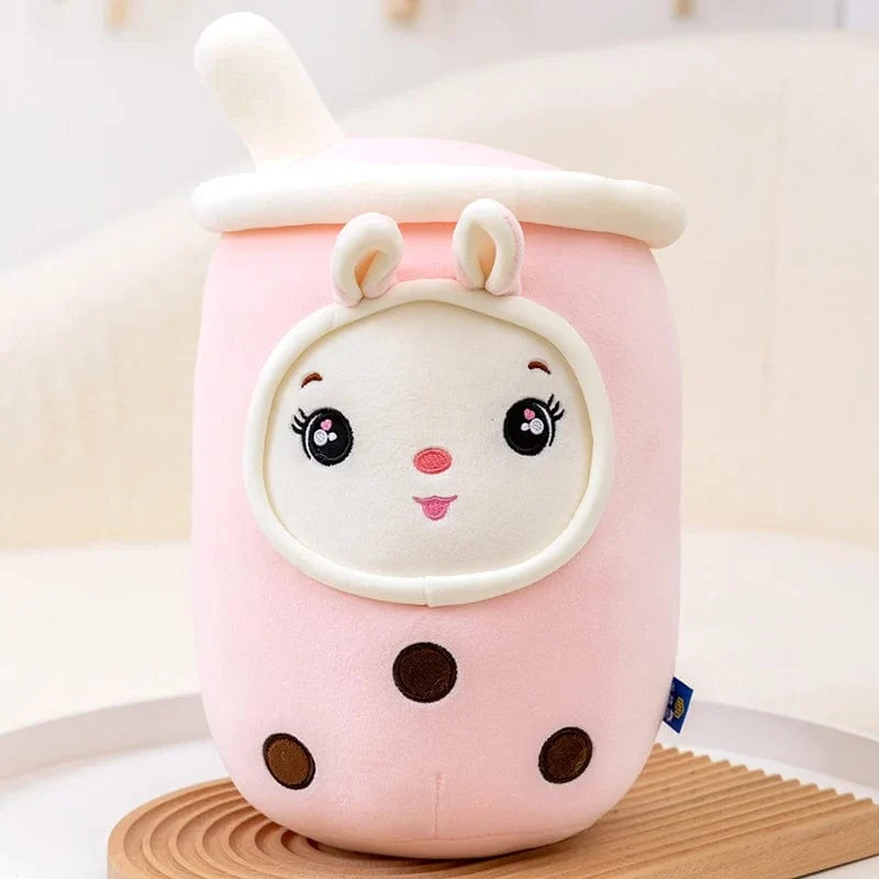 Neue Ankunft Cartoon Obst Bubble Tea Cup Plüschtiere Real Life Boba Food mit Saugnapf Kissen Gefüllte weiche Umarmung Kissen Dekor