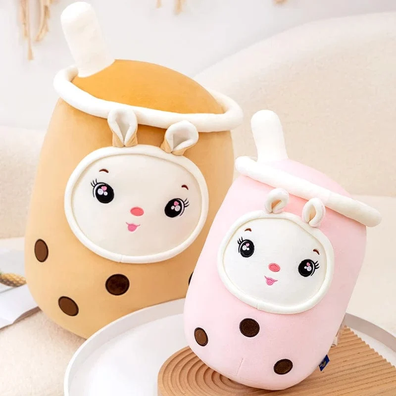 Neue Ankunft Cartoon Obst Bubble Tea Cup Plüschtiere Real Life Boba Food mit Saugnapf Kissen Gefüllte weiche Umarmung Kissen Dekor