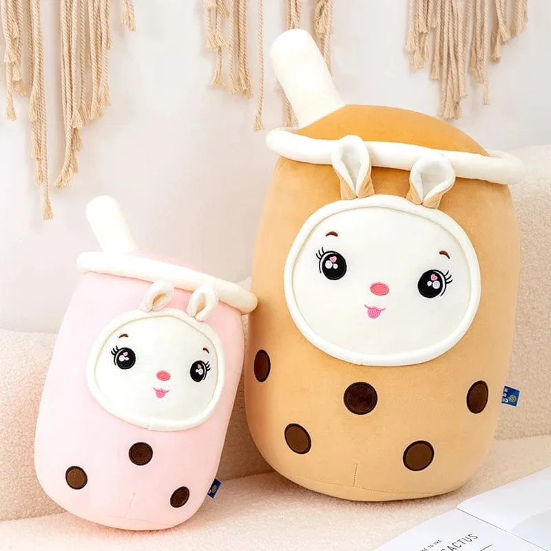 Neue Ankunft Cartoon Obst Bubble Tea Cup Plüschtiere Real Life Boba Food mit Saugnapf Kissen Gefüllte weiche Umarmung Kissen Dekor