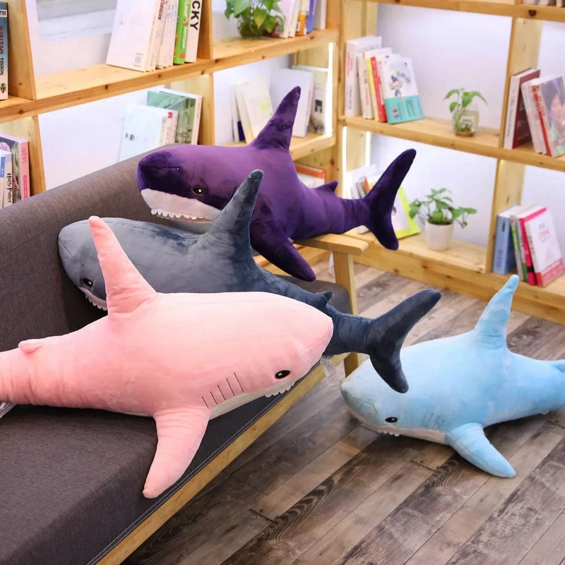 140CM Große Weiche Simulation Niedlichen Hai Plüsch Spielzeug Kawaii Gefüllte Kinder Kinder Jungen Mädchen Schöne Tier Kissen für Geburtstag Geschenke