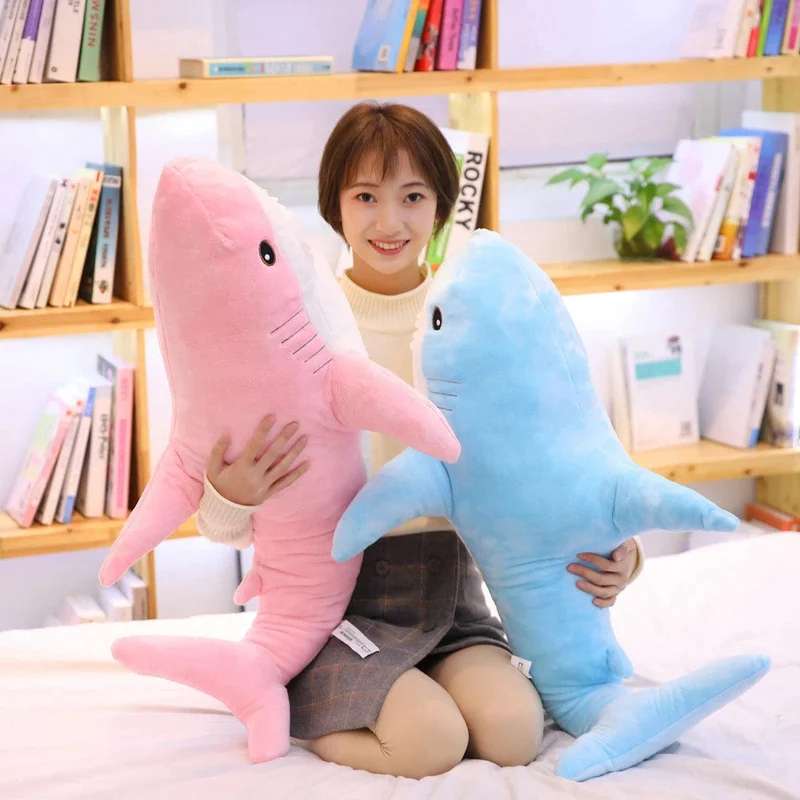 140CM Große Weiche Simulation Niedlichen Hai Plüsch Spielzeug Kawaii Gefüllte Kinder Kinder Jungen Mädchen Schöne Tier Kissen für Geburtstag Geschenke