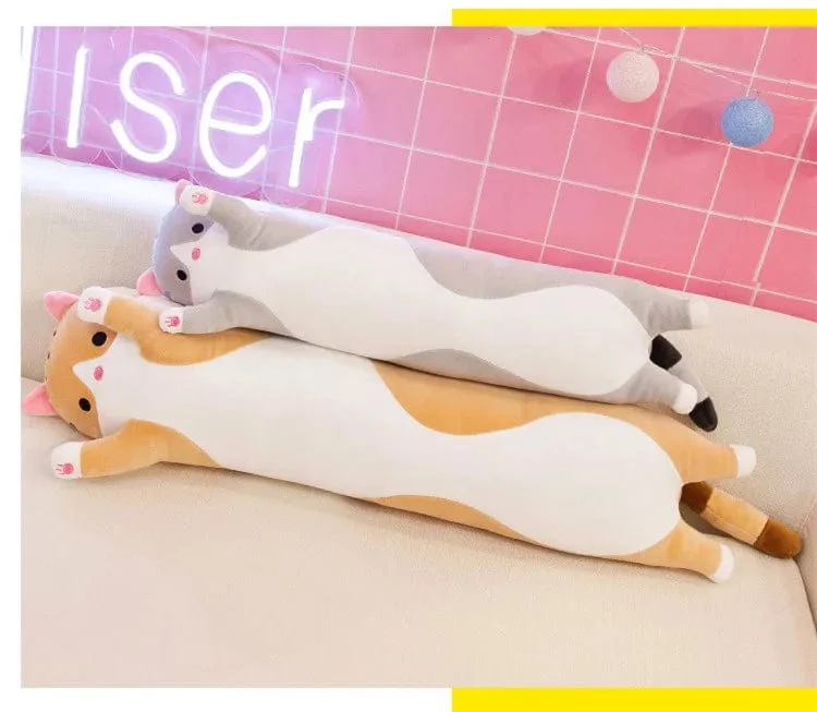 50-130CM süßes weiches langes Katzenkissen für den Freund, Plüschspielzeug, ausgestopftes Pausen-/Schlaf-/Schlafkissen, Geschenkpuppe für Kinder und Mädchen