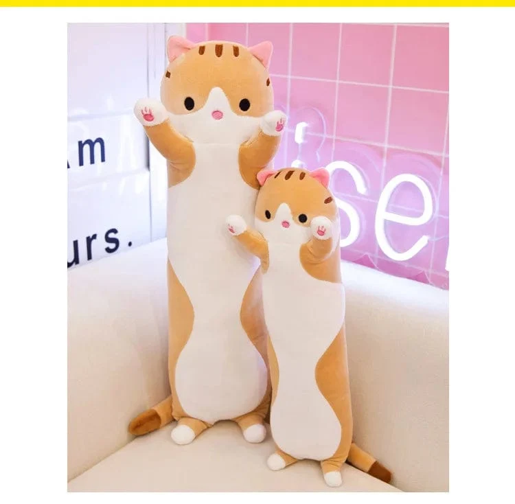 50-130CM süßes weiches langes Katzenkissen für den Freund, Plüschspielzeug, ausgestopftes Pausen-/Schlaf-/Schlafkissen, Geschenkpuppe für Kinder und Mädchen