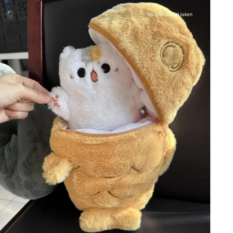 1 Stück 40/60/80cm Kawaii Japan Taiyaki Katze Plüschtier Anime Figur Katze versteckt sich in Kissentasche Fähre Tiere Plüschtier Dekokissen
