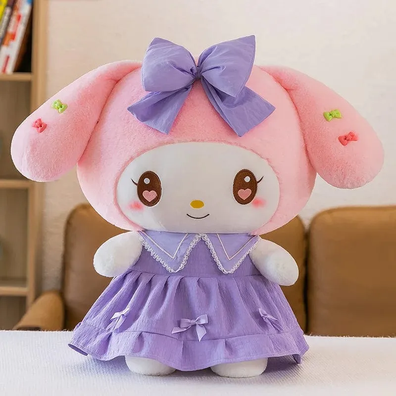 30 cm/40 cm süße Melodie Puppe Kuromi Plüsch Spielzeug Sanrio Mädchen Schlafbett Cartoon Kissen Geschenk für beste Freundin
