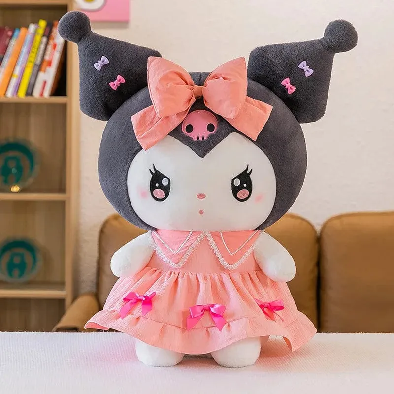 30 cm/40 cm süße Melodie Puppe Kuromi Plüsch Spielzeug Sanrio Mädchen Schlafbett Cartoon Kissen Geschenk für beste Freundin