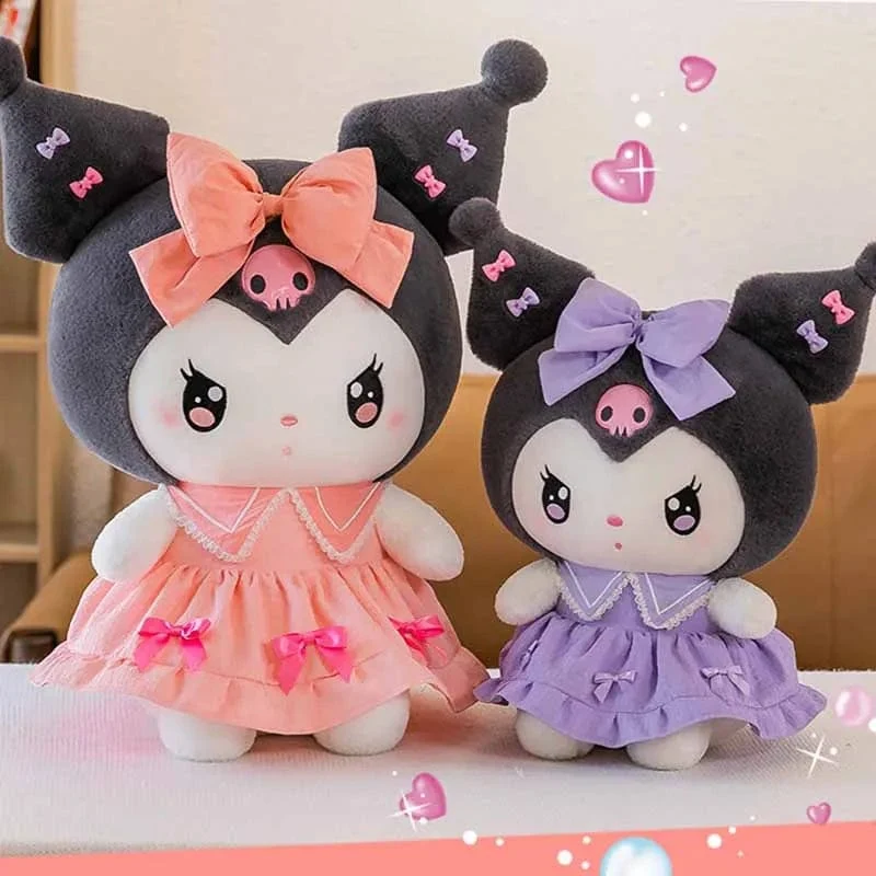 30 cm/40 cm süße Melodie Puppe Kuromi Plüsch Spielzeug Sanrio Mädchen Schlafbett Cartoon Kissen Geschenk für beste Freundin