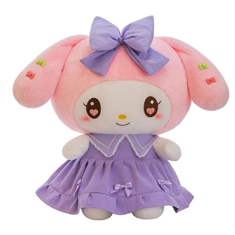 30 cm/40 cm süße Melodie Puppe Kuromi Plüsch Spielzeug Sanrio Mädchen Schlafbett Cartoon Kissen Geschenk für beste Freundin