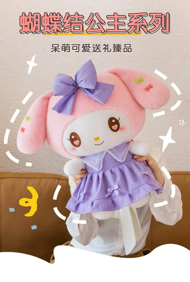 30 cm/40 cm süße Melodie Puppe Kuromi Plüsch Spielzeug Sanrio Mädchen Schlafbett Cartoon Kissen Geschenk für beste Freundin
