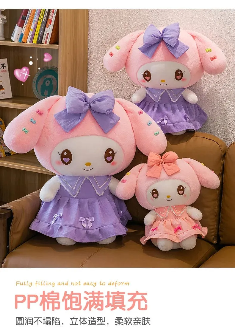 30 cm/40 cm süße Melodie Puppe Kuromi Plüsch Spielzeug Sanrio Mädchen Schlafbett Cartoon Kissen Geschenk für beste Freundin