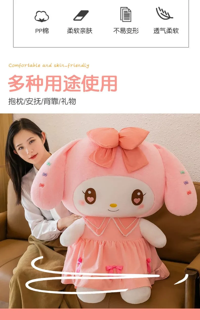 30 cm/40 cm süße Melodie Puppe Kuromi Plüsch Spielzeug Sanrio Mädchen Schlafbett Cartoon Kissen Geschenk für beste Freundin