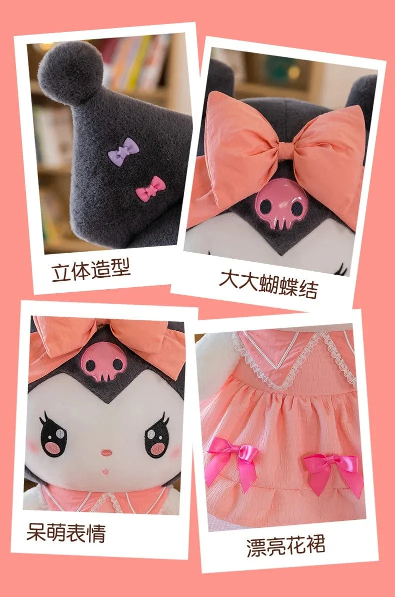 30 cm/40 cm süße Melodie Puppe Kuromi Plüsch Spielzeug Sanrio Mädchen Schlafbett Cartoon Kissen Geschenk für beste Freundin