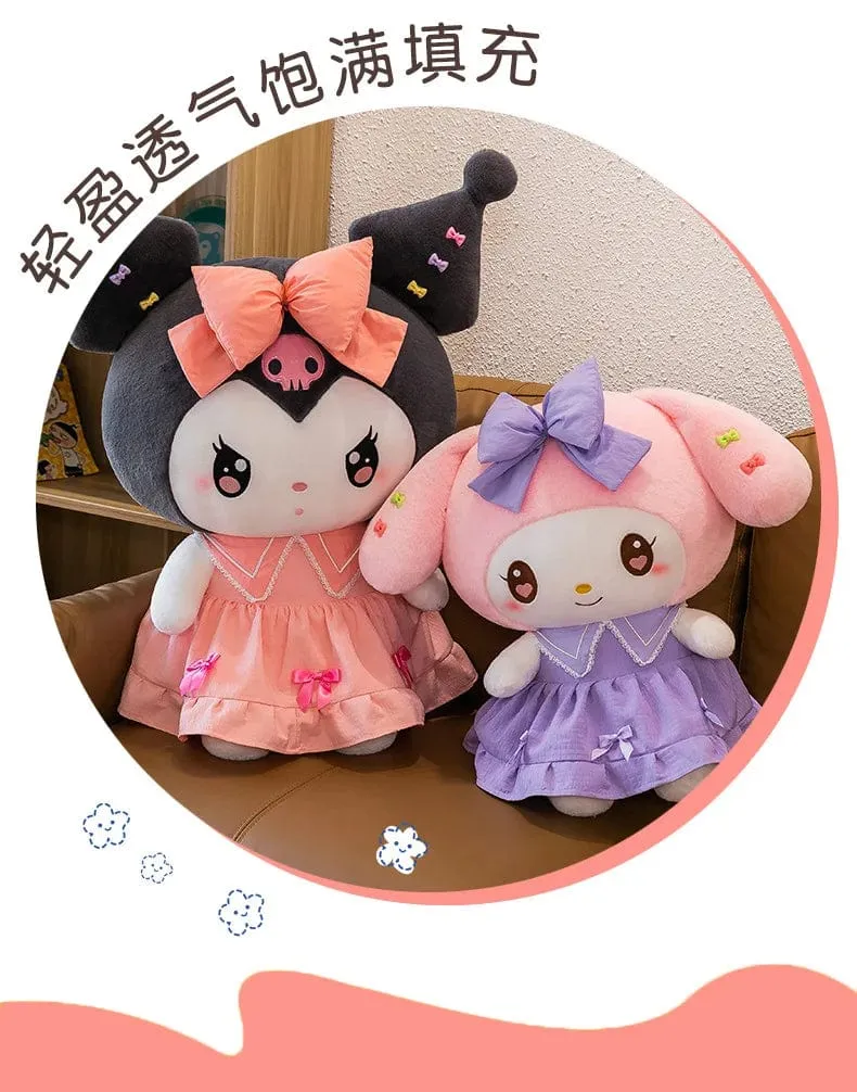 30 cm/40 cm süße Melodie Puppe Kuromi Plüsch Spielzeug Sanrio Mädchen Schlafbett Cartoon Kissen Geschenk für beste Freundin