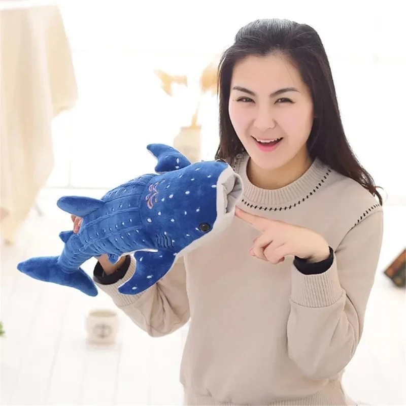 50/100CM Neue Cartoon Blau Shark Gefüllte Plüsch Spielzeug Große Fische Whale Baby Weiche Tier Kissen Puppen Kinder geburtstag Geschenke