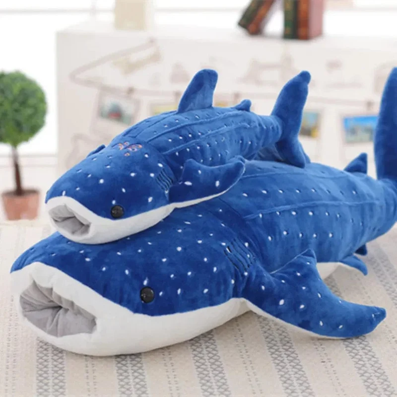 50/100CM Neue Cartoon Blau Shark Gefüllte Plüsch Spielzeug Große Fische Whale Baby Weiche Tier Kissen Puppen Kinder geburtstag Geschenke