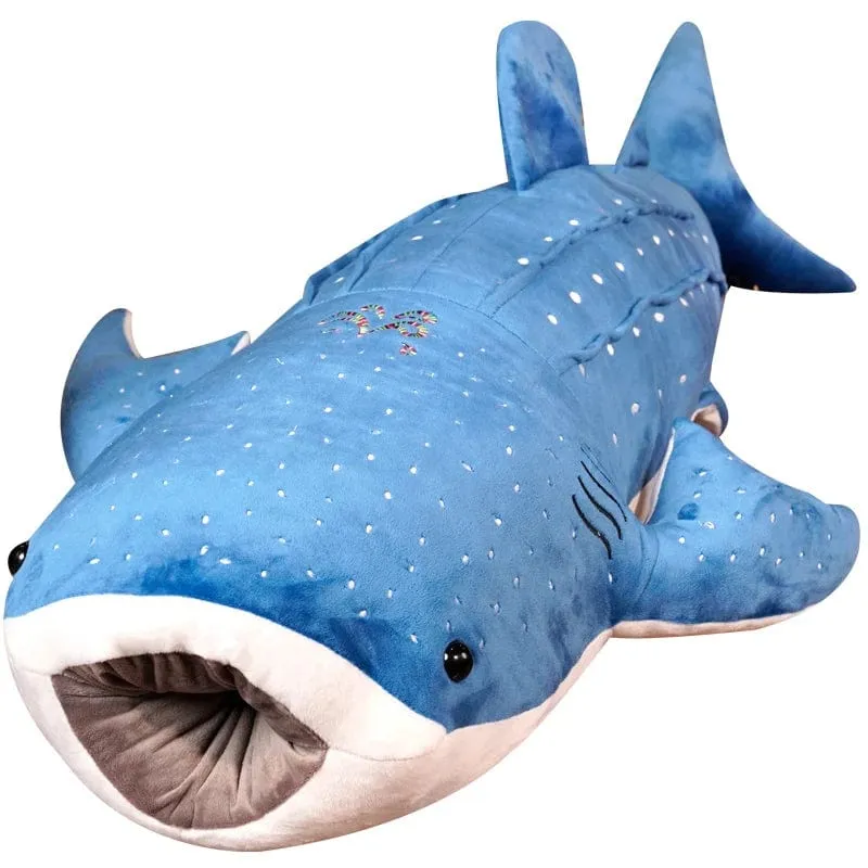 50/100CM Neue Cartoon Blau Shark Gefüllte Plüsch Spielzeug Große Fische Whale Baby Weiche Tier Kissen Puppen Kinder geburtstag Geschenke