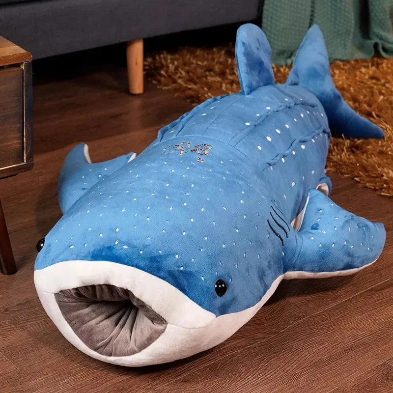 50/100CM Neue Cartoon Blau Shark Gefüllte Plüsch Spielzeug Große Fische Whale Baby Weiche Tier Kissen Puppen Kinder geburtstag Geschenke